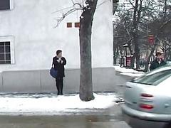 redhead bbw milf peeing in public