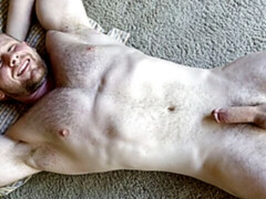 Cute bear Ryan Judd stroking his gorgeous cock in a solo vid