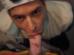 Young Guy Sucks A Big Circumcised Dick. We Were Almost Caught