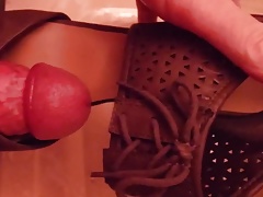Cumming sexy Brown Peep Toe Heels fm MrMessyshoes