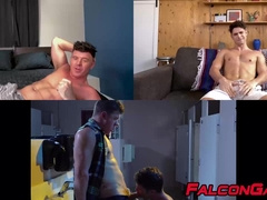 Hot jock Devin Franco stretched his wet hole with big dildo
