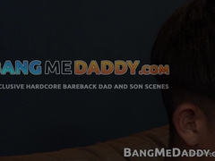 Daddy Daniel bare fucks twink Frankie and makes him suck his cum clean