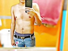 My cousin shows me all his fine cock