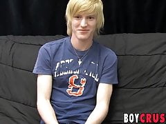 Barely legal twink is eager to stroke his dick on the castin