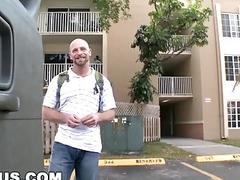 Burly bear on the Bait Bus destroys this twink's hole