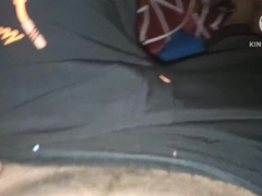 First-Ever time my stepbrother monster shaft fondling in midnight