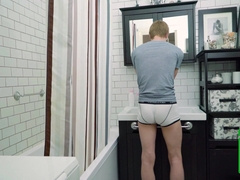 Towheaded Young Youngster Kasper Arley Douche Solo Jerk Off