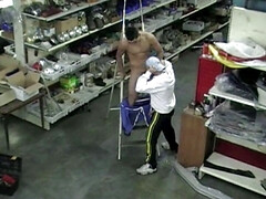 Fucked by Latino straight worker in garage