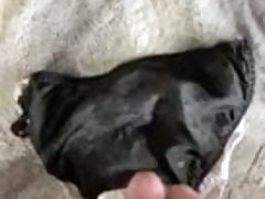 Buddy shooting fat load into my wifes panties