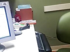 Jerking cock in questionnaire room (no cum)