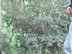 pissing in the woods...