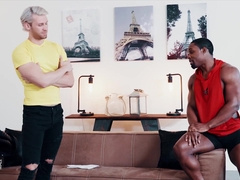 White boy gets bounded by black jock