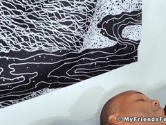 Roped Ebony Grizzly Kittle Tortured all over his Soles and Bod