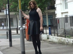Stunning Transvestite jerking out side the post office98