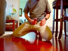 showing and stroking my big cock