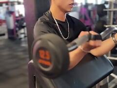 Fitness Boy Working Out in the Gym