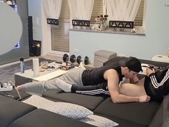 Steamy gay video with creamy finish featuring a hunky amateur