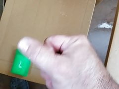 Cumming in public shower on the chair