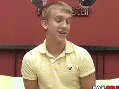 Horny twink fucks his ass with dildo in solo masturbation