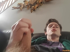 Young Boy With Draped Uncircumcised Beefstick Milks Off