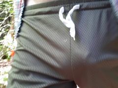 walk in park in revealing shorts