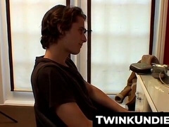 TwinkUndie.com - Joey's undie play and hard cock jerk off solo