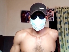 Torrid Nigerian Man Jerking, Prodding and Flashing his Donk while Home alone