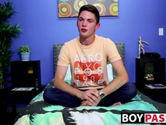 Twink vigorously jerks himself off to a strong orgasm