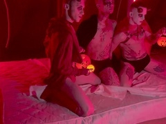 Gang-fuck, gay gangbang, blowjob