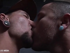 Pierced punks facefucking and cum eating