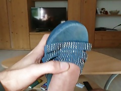 Fuck borrowed well worn blue plateau sandals
