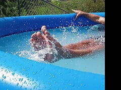 Showing off in the pool