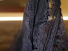 PANT AND CUM   AT STEPMOM'S HOUSE I FOUND HER PUSSY-SCENTED PANTIES AND I CUMMED ON THEM