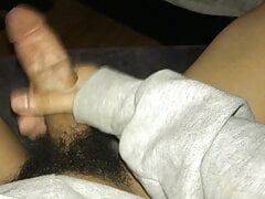 cumming onto a pair of briefs