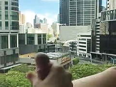 jerkoff in front of the window
