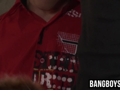 Twink with a wonderful little booty hole seduces two studs