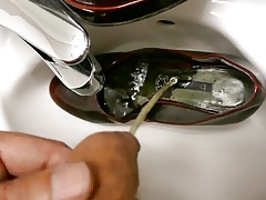 Piss in co-workers high heel