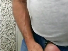 60-Year-Old Rustic Daddy Gives Me a Blowjob in a Public Bathroom