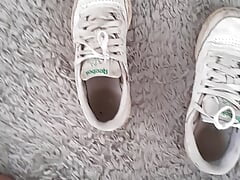 Surprise in her sneakers