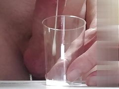 multiple ruined orgasm cum milking wank and cum in glass