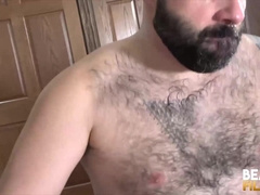 BEARFILMS Clean-shaven John Lock Harshly Feeds Mike Otters Unshaved Crevice