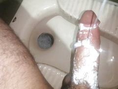 My big cock pissing handjob cumshot creamie bathroom nanga munda Pakistani