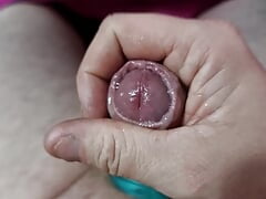 Masturbating with my cock ring and a  cummy ending