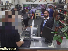 Hairychests pawn enjoy anal invasion in the supermarket office with proprietor