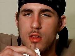 Marke smoking with Chain ends up sucking huge cock