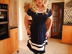 Navy blue dress swished
