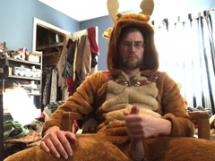 Holiday reindeer costume play