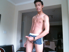 Skinny Amateur Alex Strokes His Big Cock