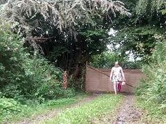Dressed with a short floral dress for a night out