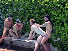 Poolside pounding for untruly fucking asses